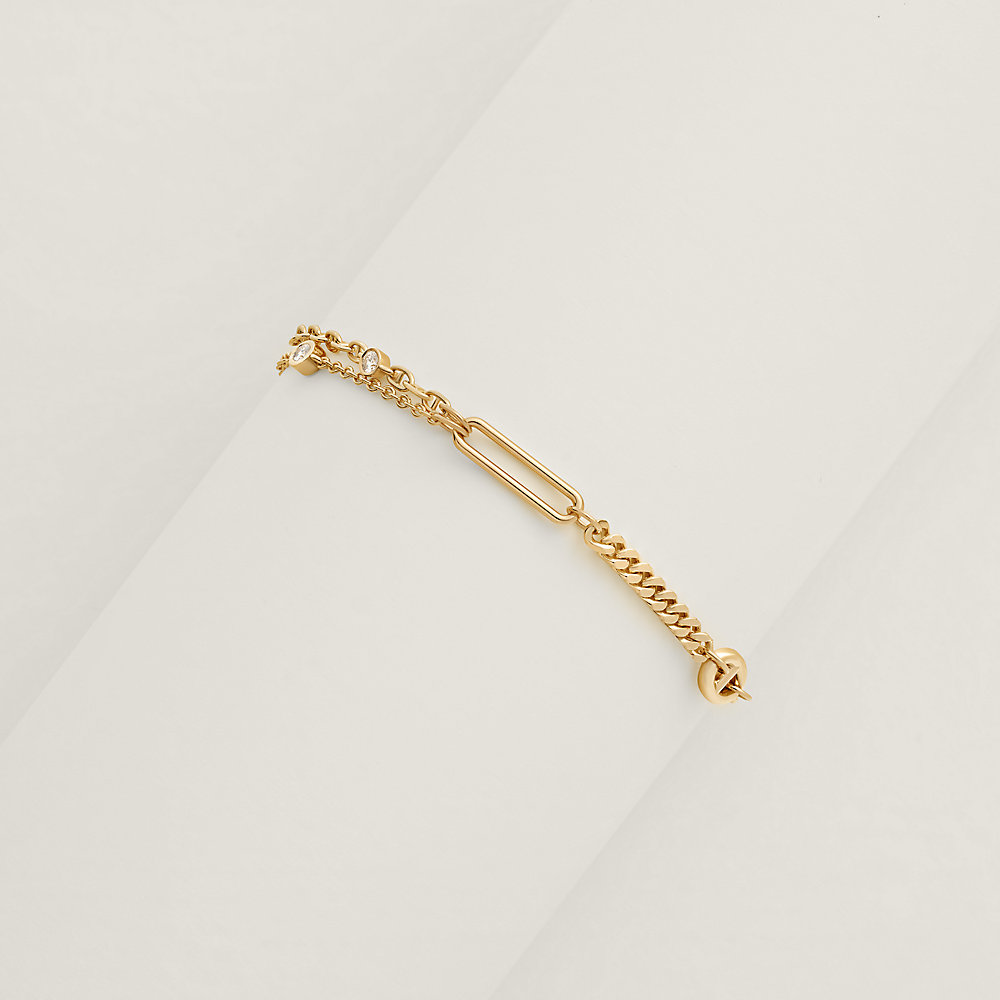 Chaine d'ancre Chaos Nano bracelet - Yellow gold | Hermès USA